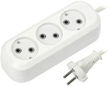 Удлинитель без заземления Smartbuy 3х3,0м 10А 2200Вт белый картинка 